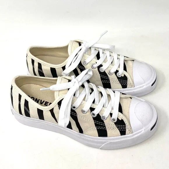 💖MEGA SALE💖Converse Jack Purcell OX Women's Low Top Black White Zebra 165028C - Picture 2 of 10